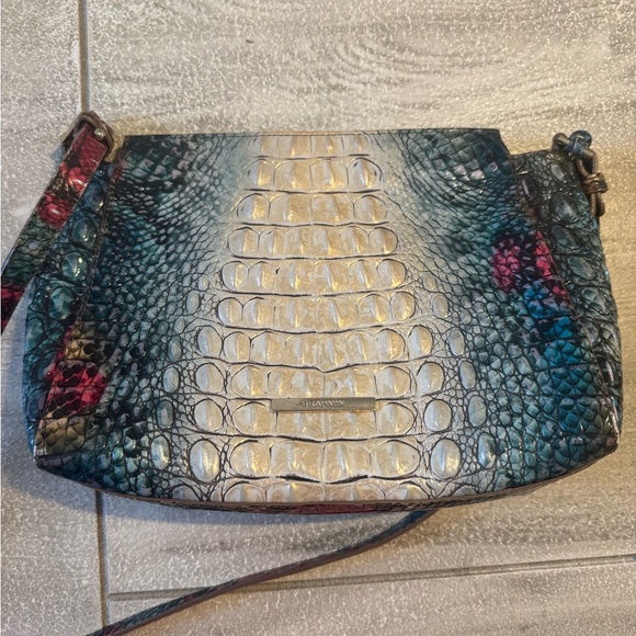 Brahmin Blue and Cream Crossbody Bag - Picture 1 of 4
